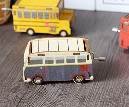 SHANYYH Music Box Wooden Vehicle Wooden Music Box Car Model Manual Music Bell Toy Children's Gift Table Decoration Music - Thumbnail 4