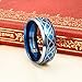 THREE KEYS JEWELRY 6mm 8mm Tungsten Titanium Wedding Ring Blue Laser Celtic Knot Engagement Band for Men Women