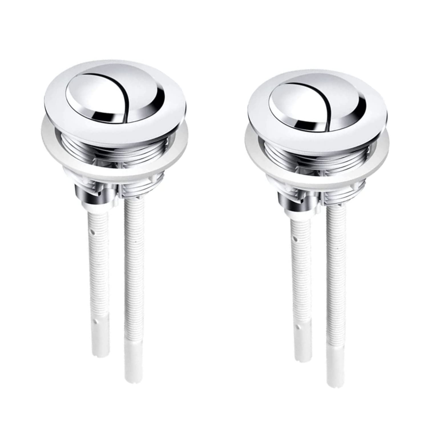Toilet Flush Button Replacement,2 Pcs Toilet Flush Buttons 38mm Universal Round Dual Push Toilet Flush Button Toilettendruckknopfstangen Toilet Water Tank Push Botton for Toilet Water Tank Repair