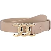 ALAIX Women's Belt Gold/Silver Buckle Belt Black leather belt Fashion Dress Pants Jeans belts for women