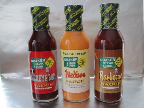 Quaker Steak &amp; Lube Premium Barbecue &amp; Buffalo Sauce Gift Pack BBQ Wings Chicken Burgers Ribs Barbeque (Pack of 3)