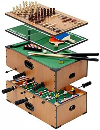 Jesters 5 In 1 Deluxe Wooden Compendium Of Games Table Games Set. Billiard Table Football Table Table Tennis Chess And Backgammon Set