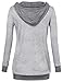 Hoodie for Women,Timeson Women's Hoodie Sweatshirt V-Neck Long Sleeve Lightweight Pullover Hoodies with Kangaroo Pocket (XX-Large, LGY)
