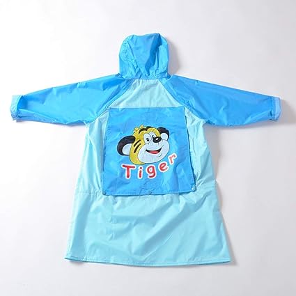 Amazon Co Jp バックパックロングレインコートベビーチルドレン子供を楽しむ小学生と中学生屋外観光男の子と女の子人格ポンチョ Color Blue サイズ M ホーム キッチン