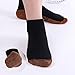 6 Pairs Copper Antibacterial Athletic Ankle Sport Socks For Men and Women (L/XL, BLACK)