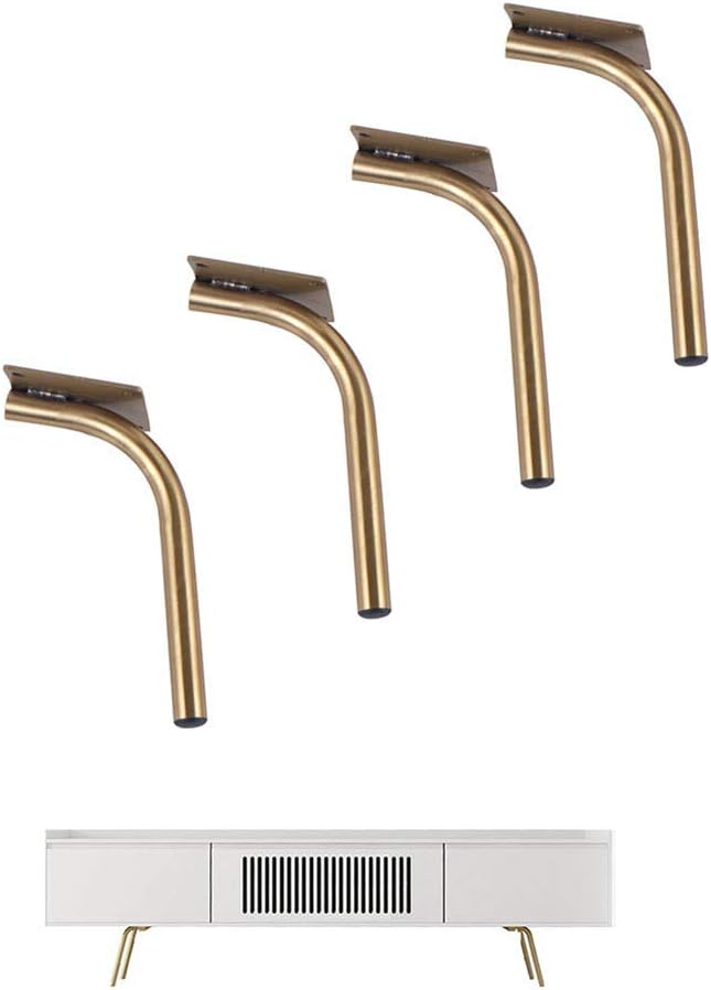 Piernas de Muebles de Acero Inoxidable de 25 Cm, 4 Piezas de Placas de