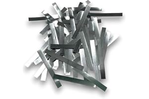 ESDEITT 50PCS Nickel Plated Steel Strip 0.1mm x 5mm x 45mm (Pre-Cut Pieces) for Battery Spot Welding, Low Carbon Steel with Pure Nickel Coating, High Conductivity for 18650 21700 Li-ion/Pouch Cells