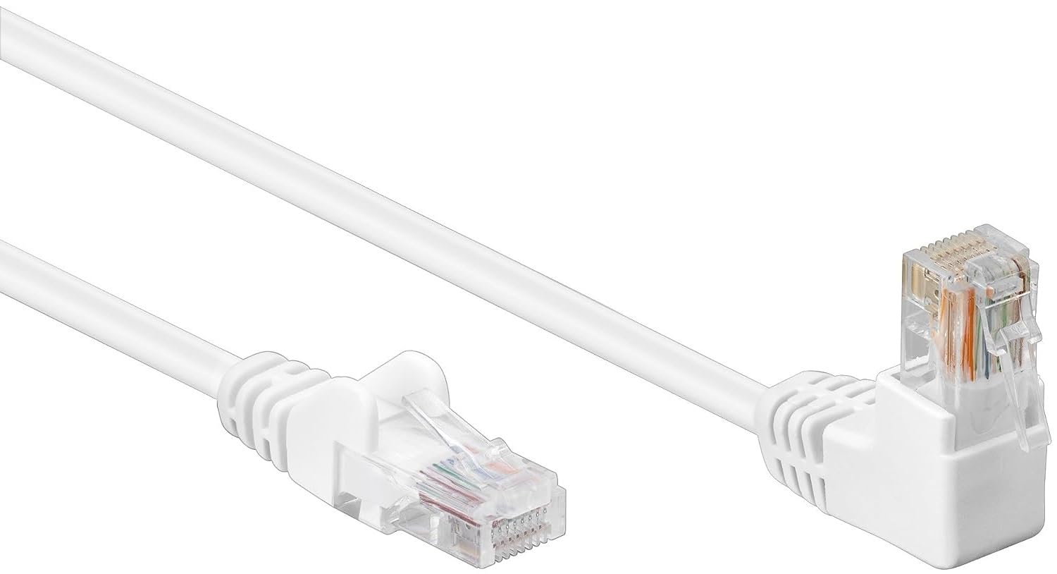electrosmart 3m White CAT6 Ethernet Network Cable with 90 Degree Right Angled RJ45 Connector CAT 6