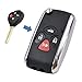 KEMANI Uncut Blade Modify Flip Folding Remote Key Shell Compatible with Toyota Camry Avalon Corolla Matrix RAV4 Venza Keylless Fob Case 4 Button No Chips