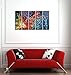 Wieco Art Colorful Abstract Heart Oil Paintings on Canvas Wall Art Ready to Hang for Living Room Bedroom Home Office Decorations Modern 5 Panel 100% Hand Painted Stretched and Framed Artwork
