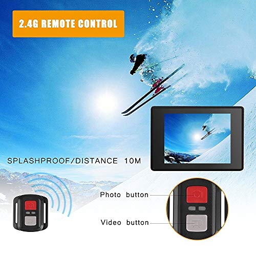 BFZJ Action Kamera Ultra HD 4K 1080P WiFi 2.0"170D Unterwasser wasserdichter Helm Video Recording Kameras Mini Sport Cam DV Fernbedienung – Bild 3