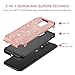 BENTOBEN Phone Case Compatible with Moto Moto G4 Plus Case, 2 in 1 Luxury Glitter Bling Hybrid Hard Cover Laminated with Sparkly Shiny Faux Leather Shockproof Bumper Protective Case, Rose Gold