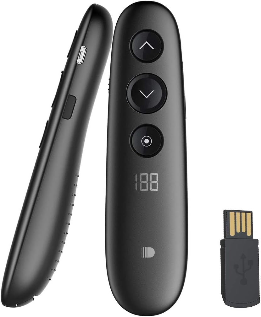 Doosl Highlight Presentation Remote, Wireless USB Presentation Clicker, Magnify on Screen, Non-Laser Digital Pointer, Highlight and Magnify Function, Works on All Screens (Projector, TV, LCD, LED)