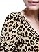 Allegra K Women's Animal Print Long Sleeve Ruffle Hem Scoop Neck Casual Peplum Top Medium Brown-Leopard
