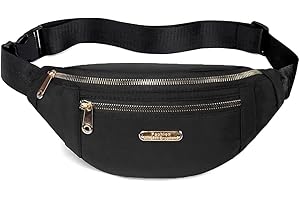 EVANCARY Fanny Pack Waist Pack for Women, Fashion Waist Bag with Adjustable Strap for Travel Sports Running black