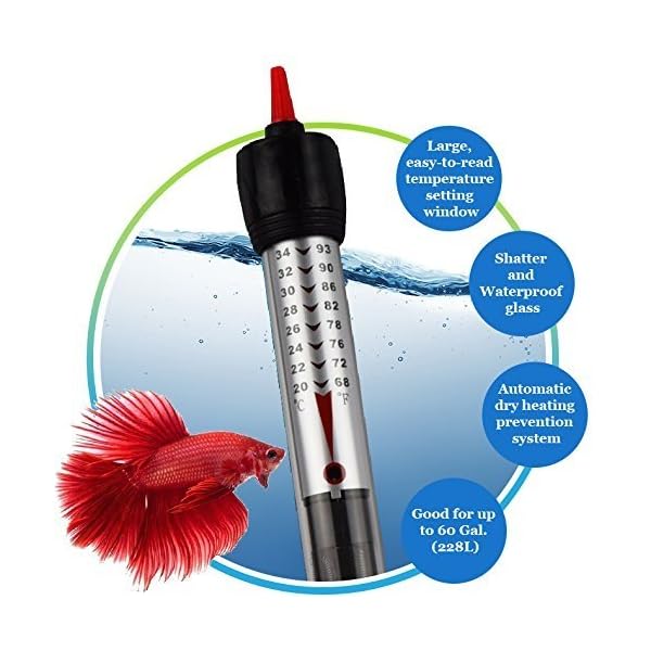 PetNewlife Betta Heater per Serbatoi Piccoli (1.5 Gal.) - Riscaldatore per Acquario Completamente sommergibile