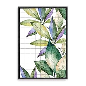 Framed Canvas Home Artwork Decoration Nordic Style Plant Canvas Wall Art for Living Room, Bedroom - 16x24 inches