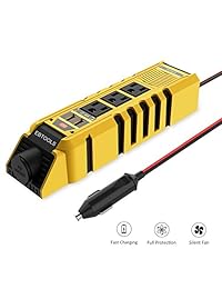 EBTOOLS   Inversor de corriente para automóvil 1000 W 2000 W, 12 V CC a 110 V CA, convertidor de automóvil con 2 salidas de CA y puerto USB de 2,1 A para portátil, Smartphone, electrodomésticos en caso de emergencia