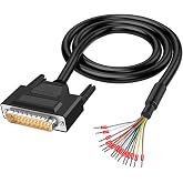 Willwewon 3.28Ft 1m 26AWG DB25 Male RS232 25 Pin Serial Extension Cable | RS232 D-SUB DB25 Breakout Board Connector, Gold Plated Pin, Double Layer Shielding Layer, Resistant to Bending and Stretching