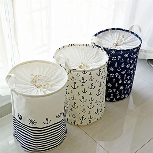 Anchors Pattern Foldable Clothes Book Remote Control Snack Hamper Laundry Basket Toys Storage