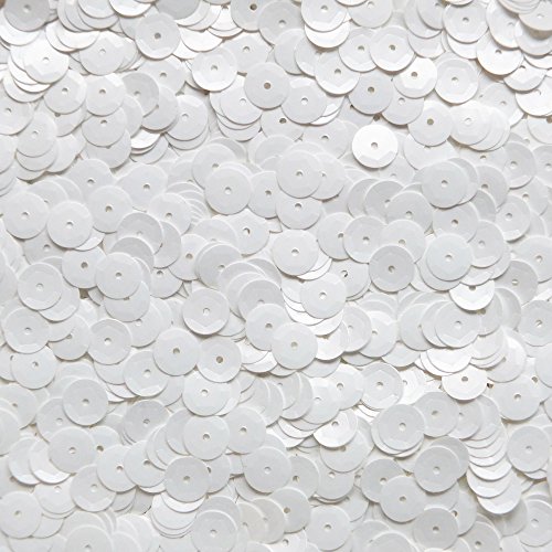 8mm Cup Sequins Oyster White Loose Facet Paillettes Made in USA