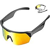 Grofulor Smart Bluetooth Glasses for Men & Women, Polarized Sunglasses with Open Ear Bluetooth Speaker & Built-in Mic, UV Protection Sports Glasses for Cycling, Running, Outdoor Activities