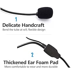 VOVIGGOL 2Pcs Microphone Headset Mic, Flexible