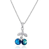 XUPING Crystal Necklace for Women Round Crystal Pendant Necklace Fine Jewelry Silver Dainty Pendant Necklace Cubic Zirconia Necklace Anniversary Birthday Jewelry Gifts Valentine's Day Gift
