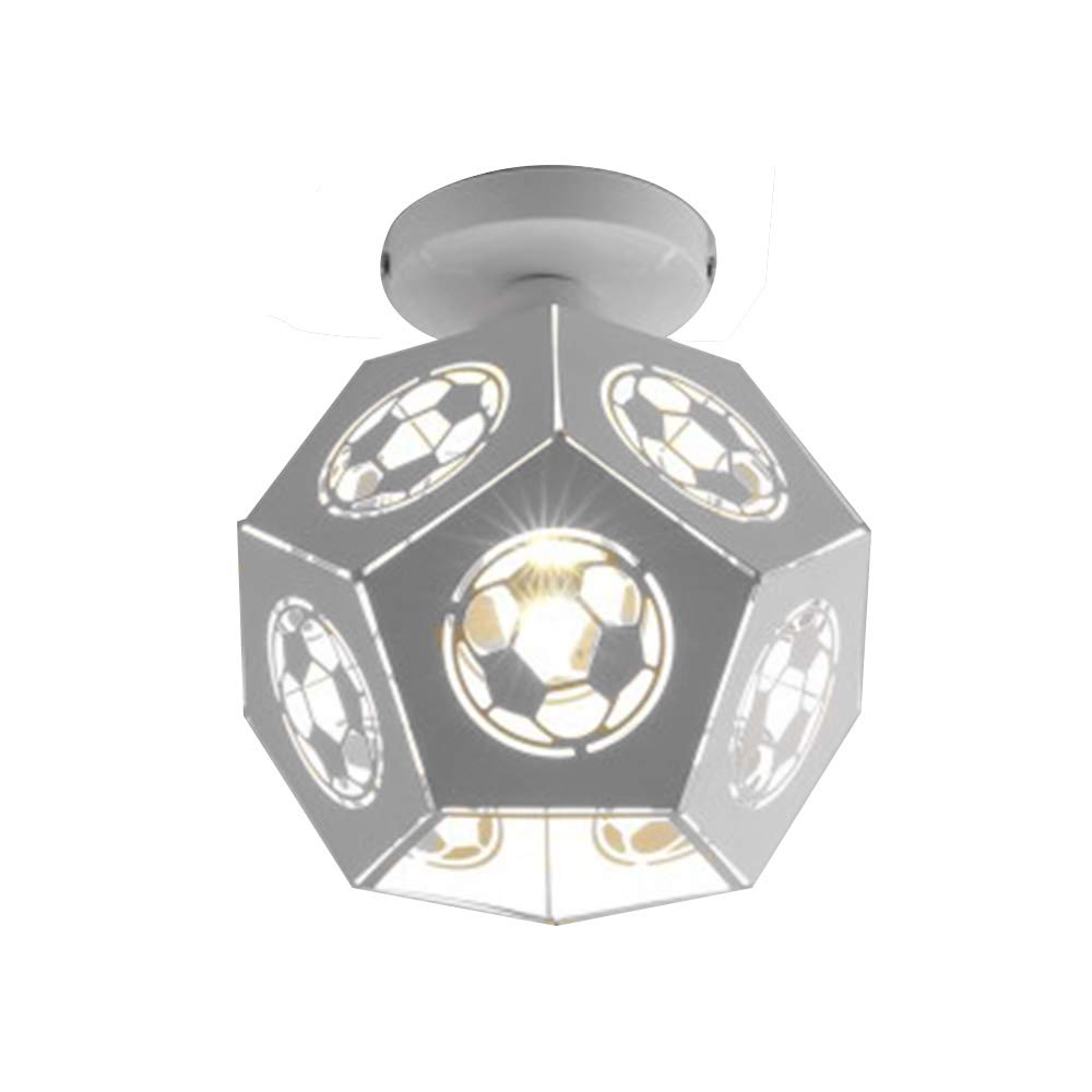 Esoes Round Hollow Ceiling Light Metal Polygon Chandelier Lampshade E27 Football Style Modern Ceiling Lighting Fixture for Home Hallway Bar Cafe Hotel