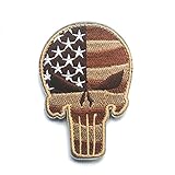 USA Tactical American Flag Punisher Skull Morale Patch with Velcro by Backwoods Barnaby (3.50