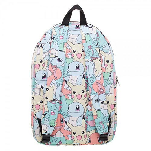 BIOWORLD Pokmon Pastel Kanto Starters All Over Print Backpack