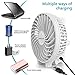 OPOLAR Small Hand Held Battery Operated USB Fan, Personal Portable Rechargeable Fan with 2200mAh Battery and 3 Settings for Travel Home Office and Outdoor Use - White