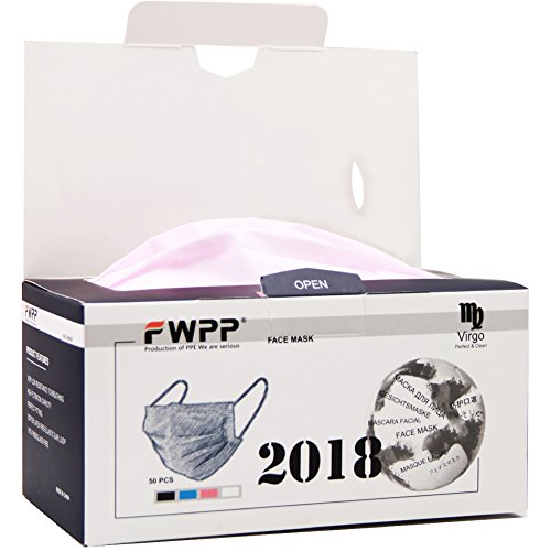 FWPP Earloop Disposable Surgical Flu Face Masks, 3 Ply Thicker Super Filter Pollen Dust and Bacteria, Anti allergy Dental Medical Procedure Mask, Pack of 50 Pcs(Romantic Pink) - Thumbnail 2