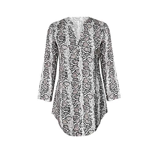 51rsLsoOUTL Vestido camisero con estampado de serpiente Cuello en V Manga larga Top casual Vestido camisero con estampado de… Vestido camisero con estampado de serpiente Cuello en V Manga larga Top casual Vestido camisero con estampado de… - Imagen 3