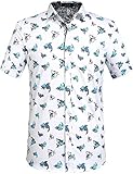 SSLR Men's Straight Fit Short Sleeve Shark Prints Shirt