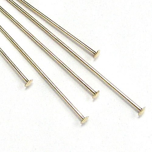 10 pcs 14k Gold Filled Headpins 1.6mm Head Pins 24ga 24 Gauge 2'/Findings/Yellow gold