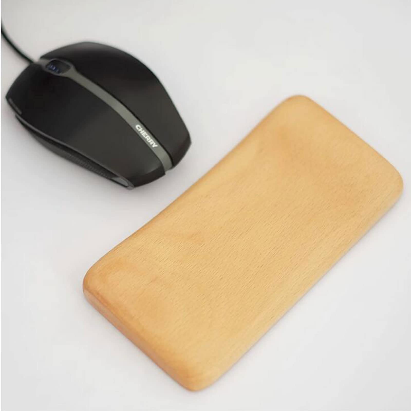 HomeDo Wooden Wrist Rest for Mechanical Keyboards, Support pad for Palm, Ergonomic Rest for Typing and Gaming (Beech, 16x8cm)
