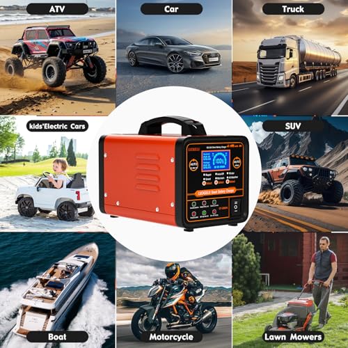 Caricabatterie Auto 12V/24V 20A Professionale, Caricatore e Mantenitore Automatico con Modalità Riparazione, Programma Invernale, Arresto Automatico,Ricarica Rapida per Auto,Camion,Moto,Camper