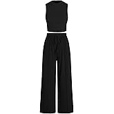 CIDER 2 Piece Sets for Women Summer Tracksuit Sleeveless Tank Tops & Wide Leg Pants Mactching Sets