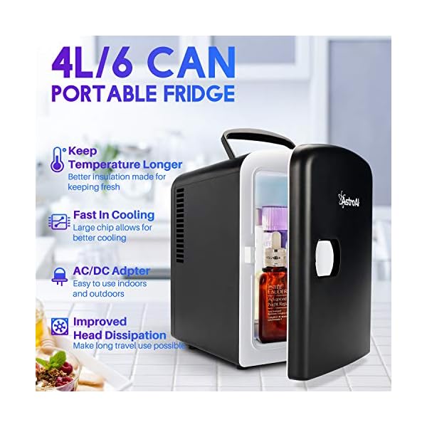 Astro Mini heladera 4 Lts 6 Latas Alimentos Medicinas Negro - Imagen 5