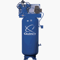 Quincy QT-54 Splash Lubricated Reciprocating Air Compressor - 5 HP, 230 Volt, 1 Phase, 60-Gallon Vertical, Model Number 2V41C60VC