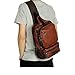 LINGTOM Men's Unbalance Chest Pack Leather Multipurpose Backpack Crossbody Shoulder Bag¬ Travel Sling Bag,Brown