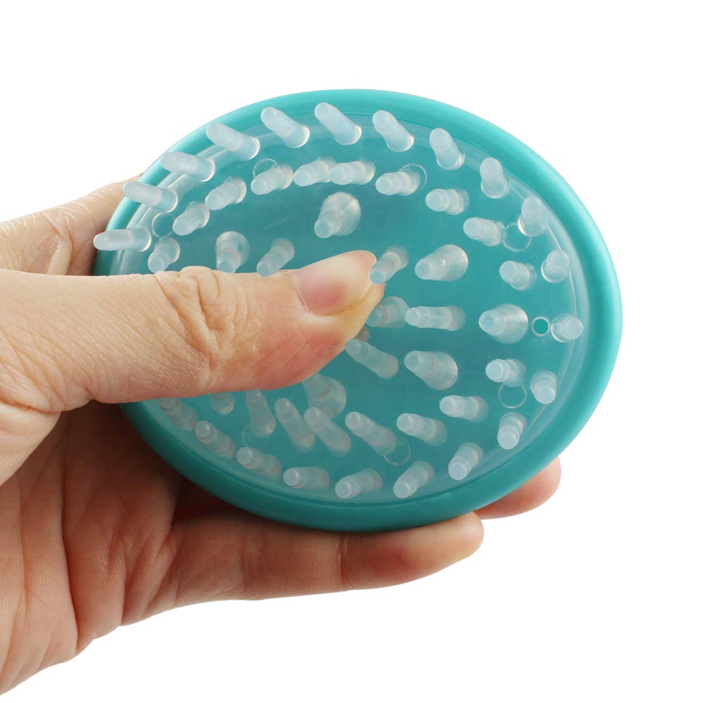 Silicone Hair Scalp Brush Shampoo Massager, Shampoo Comb Body Washing Clean Massager Blue