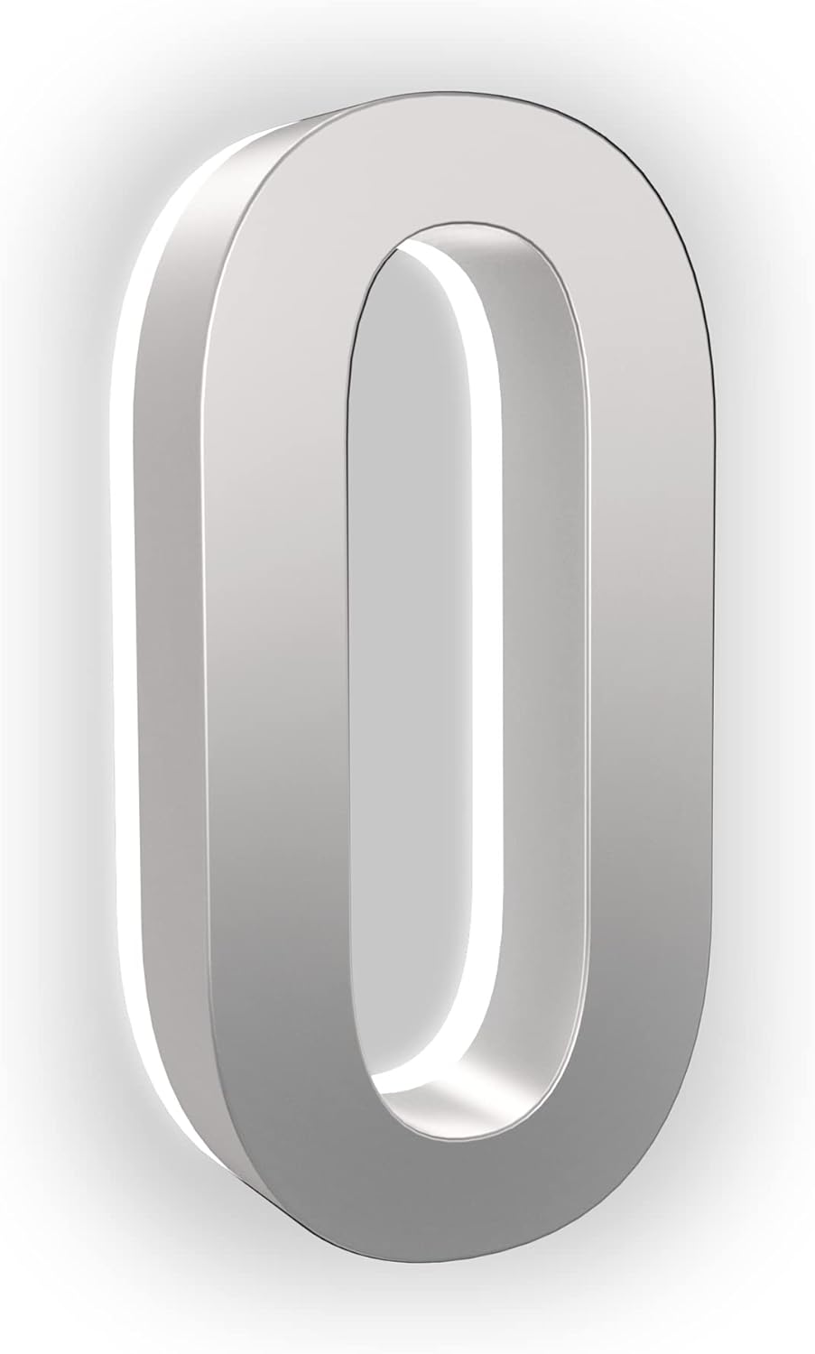 Address Signs - LN LUMANUMBERS - 7 Inch LED House Numbers, ABS-Polymer, Premium Quality, Backlit LED Illuminated Home Address Number, Lighted House Numbers, Modern Address Numbers (0, Silver)