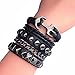 Friendship Gift Black Ropes Bracelet Women Wrap 6 Color the Christmas Gift