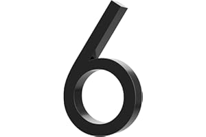 1 Pack 4" Number Sign for Mailbox Front Door Wall, Self Adhesive Plastic Number Decor Sticker For Address, Black Room Sign St
