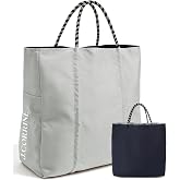 J.Corrine Reversible Water-Resistant Nylon Tote Magnetic Clasp Side Pocket | Reversible and Waterproof