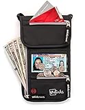 Travel Neck Wallet Passport Holder w/ RFID Blocking - Premium Traveling Pouch