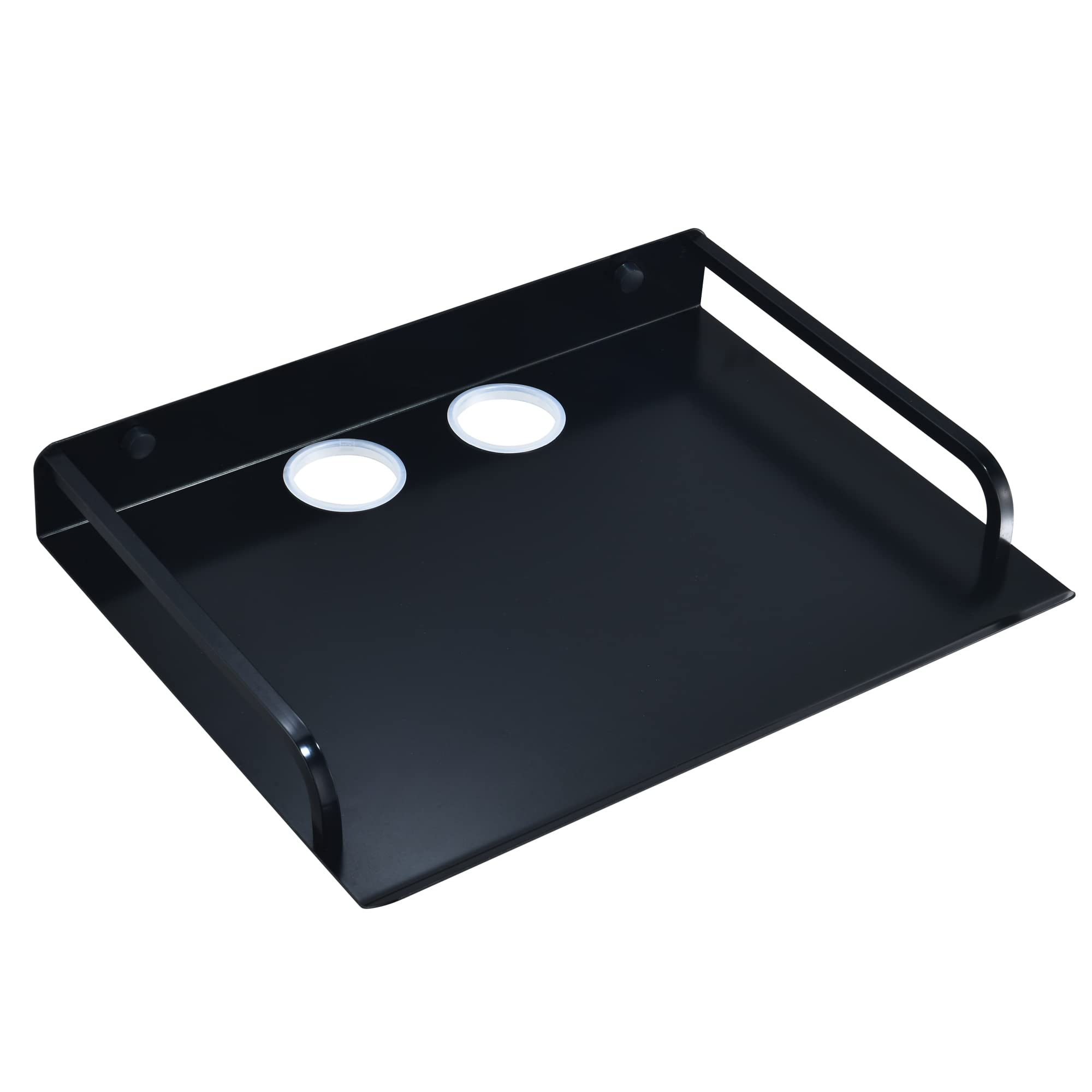 HNVNER Wall Mounted Projector Stand Black Router Rack Cable TV Box Holder Floating Shelf For Electronic Devices Such as TV Box/Media Boxes/Game Console/DVD Players/Sky Box/Modem (1 Tier, Large)