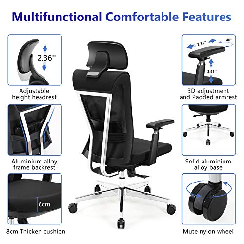 Tribesigns Ergonomic Office Chair, High Back Desk Chair with Metal